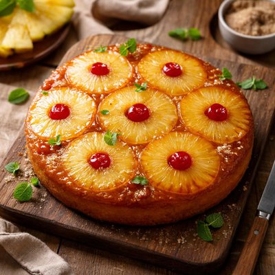 Upside down pineapple cake