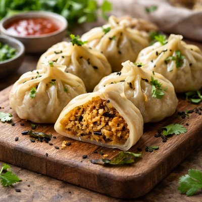 Urad dal stuffed dumpling