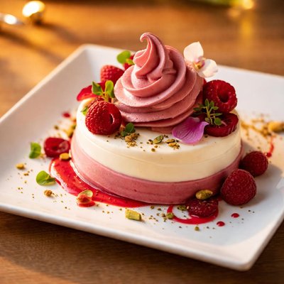 Vanilla and beetroot cream