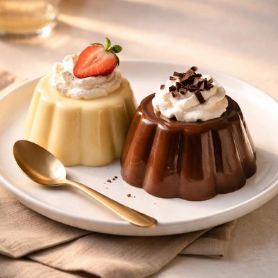Vanilla and chocolate pudding