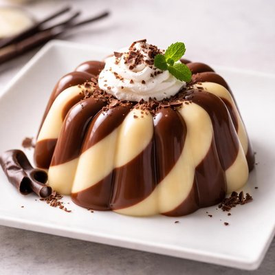 Vanilla and chocolate swirl pudding
