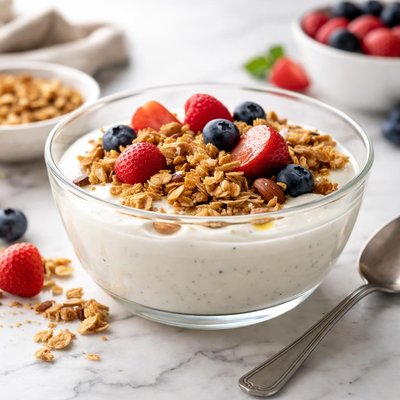 Vanilla bean yogurt with granola