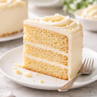 Vanilla cake with frosting