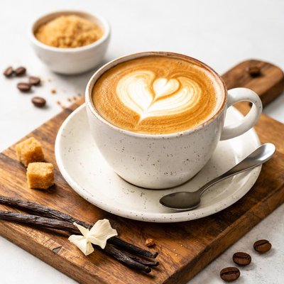 Vanilla coffee shop cappuccino