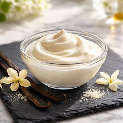 Vanilla flavored yogurt