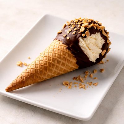 Vanilla ice cream drumstick
