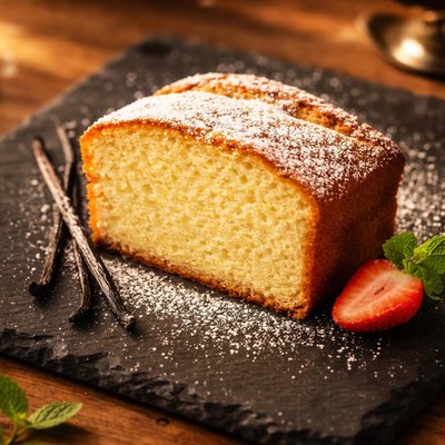 Vanilla pound cake slice