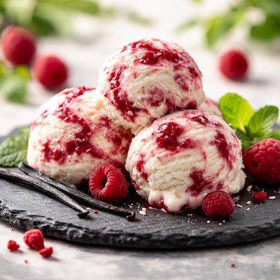 Vanilla raspberry ice cream