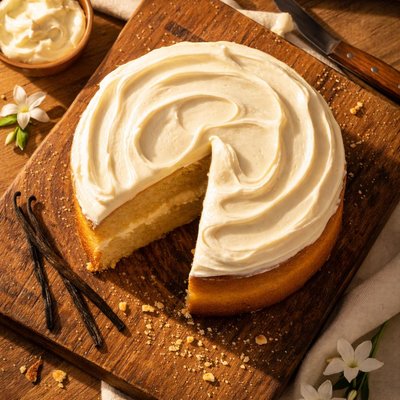 Vanilla sponge cake with buttercream