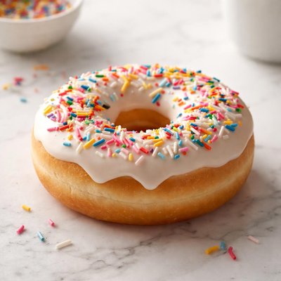 Vanilla sprinkle donut