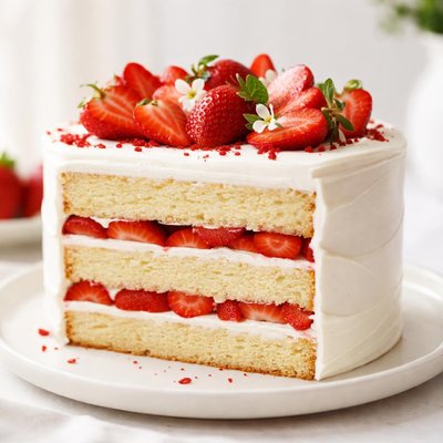 Vanilla strawberry cake