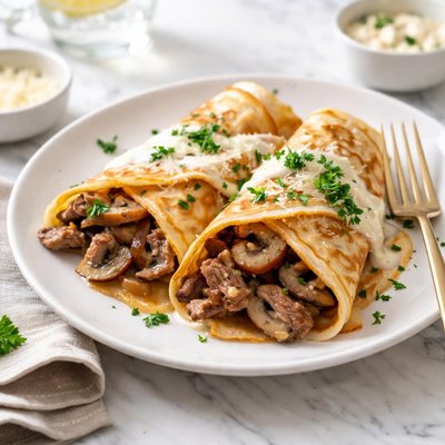 Veal crepe