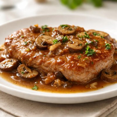 Veal cutlet in sauce