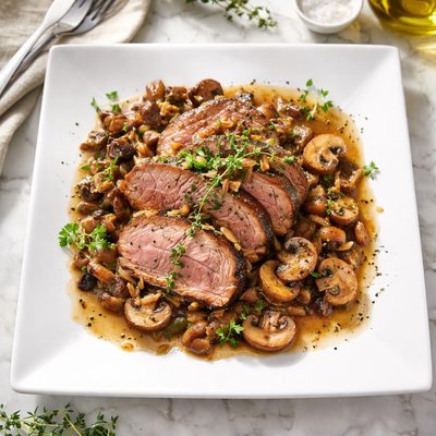 Veal fillet with mushrooms