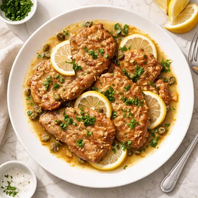 Veal with lemon sauce