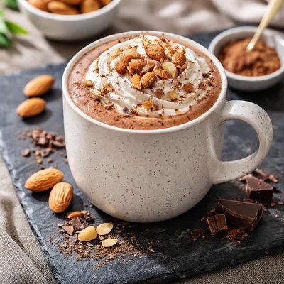 Vegan almond hot chocolate
