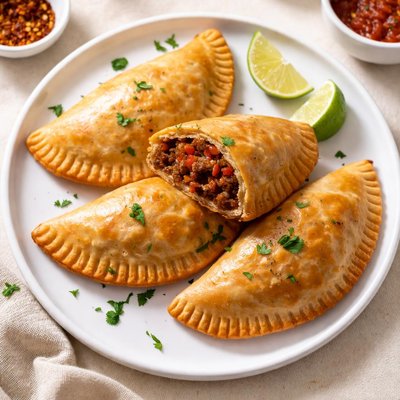 Vegan beef crumbles empanada