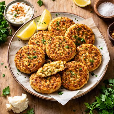 Vegan cauliflower and cheese pattie