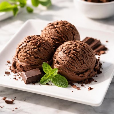 Vegan dark chocolate ice cream