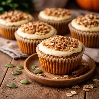 Vegan gluten-free pumpkin cheesecake muffin