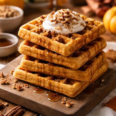 Vegan gluten free pumpkin spice waffels