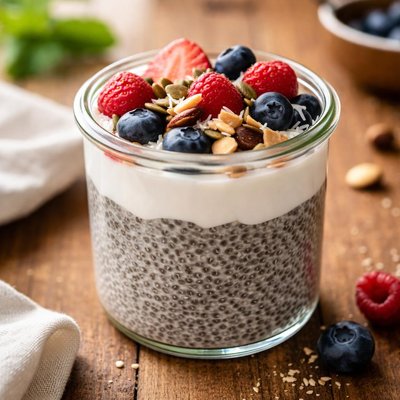 Vegan keto chia parfait