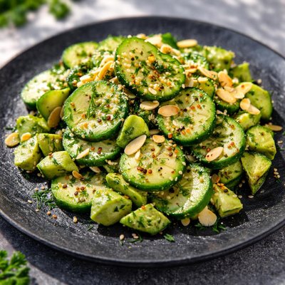 Vegan keto cucumber salad