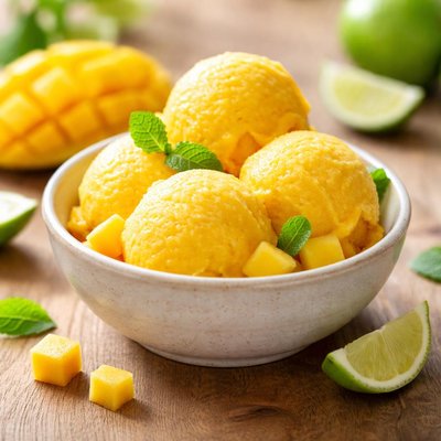 Vegan mango sorbet