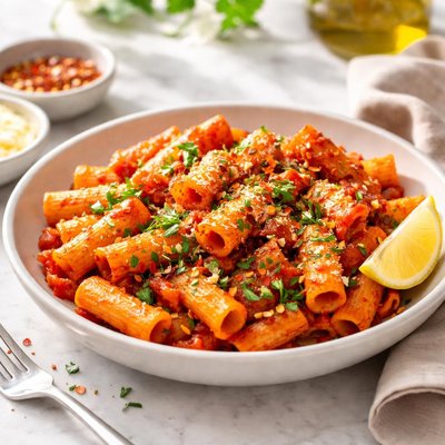 Vegan pasta arrabbiata