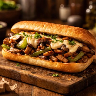 Vegan philly cheesesteak