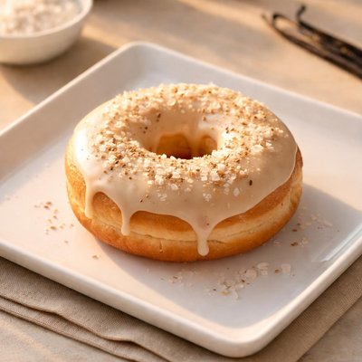 Vegan salted vanilla doughnut