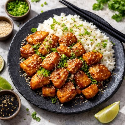Vegan sesame chicken