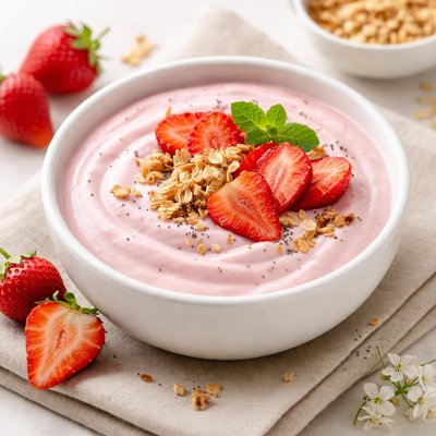 Vegan strawberry yogurt