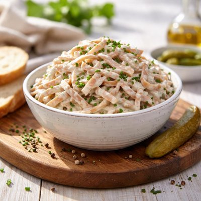 Veganer fleischsalat