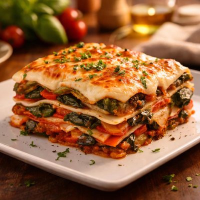 Vegatable lasagne with becamel