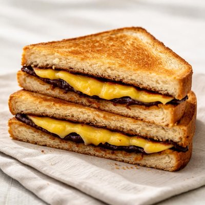 Vegemite and cheese sandwich