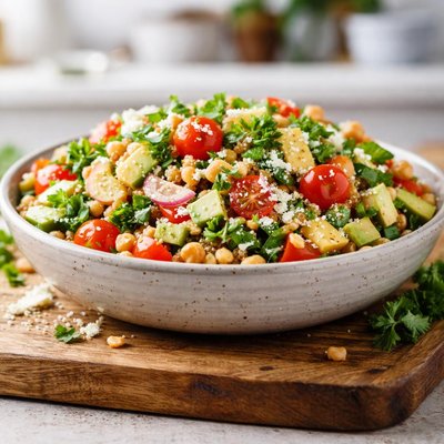 Vegetable and grain salad