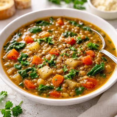 Vegetable and lentil soup