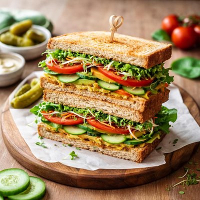 Vegetable club sandwich