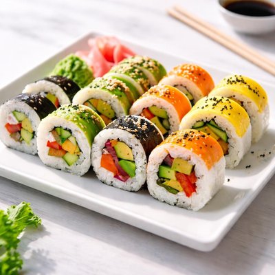 Vegetable combo sushi