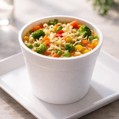 Vegetable cup noodle soup