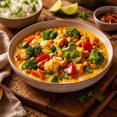Vegetable curry with coconut cream
