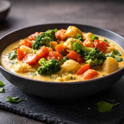 Vegetable curry with cream