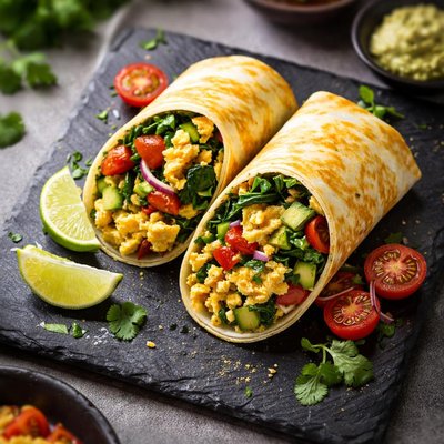 Vegetable egg keto burrito