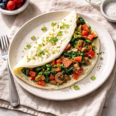 Vegetable egg white omelette