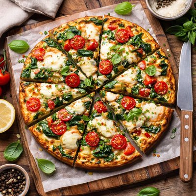 Vegetable frittata w mozzarella