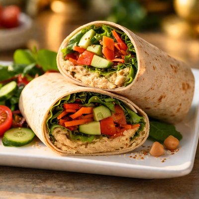 Vegetable hummus wrap