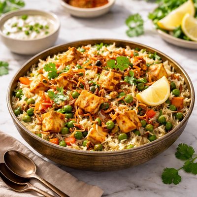 Vegetable paneer biriyani