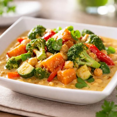 Vegetable pot with coconut cream curry