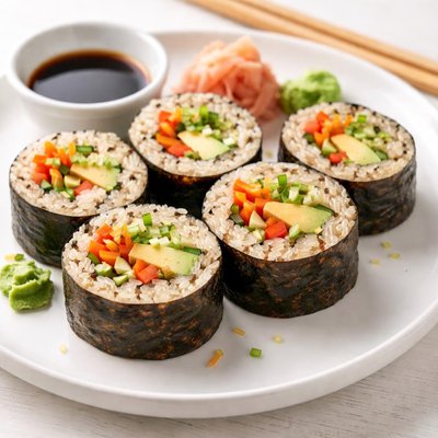 Vegetable roll with brown rice